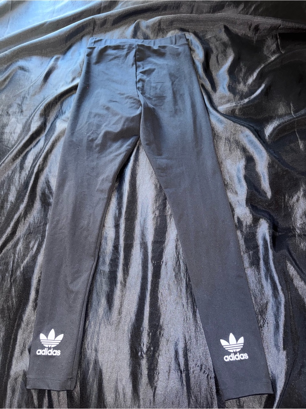 adidas Black Leggings with White Trefoil Tags